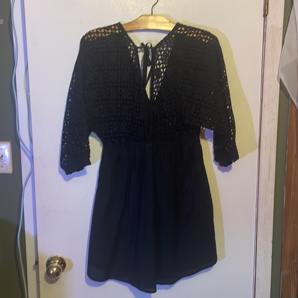 Black | Small | Deep v babydoll | women’s O'neil dress - Picture 3 of 5